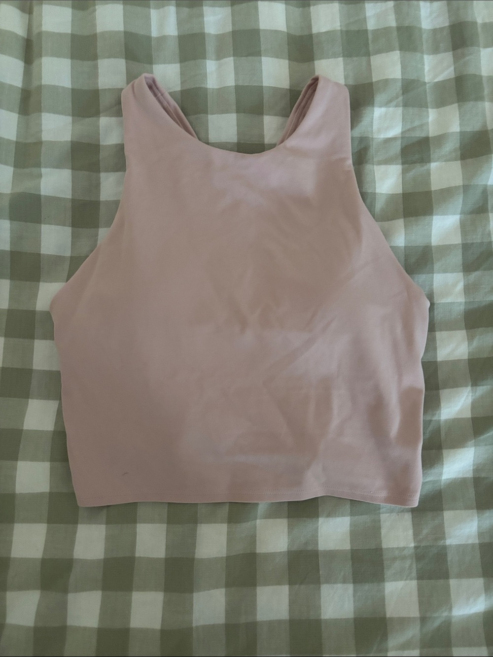 Athleta Women’s High-Neck Crop Tank Top in Blush Pink